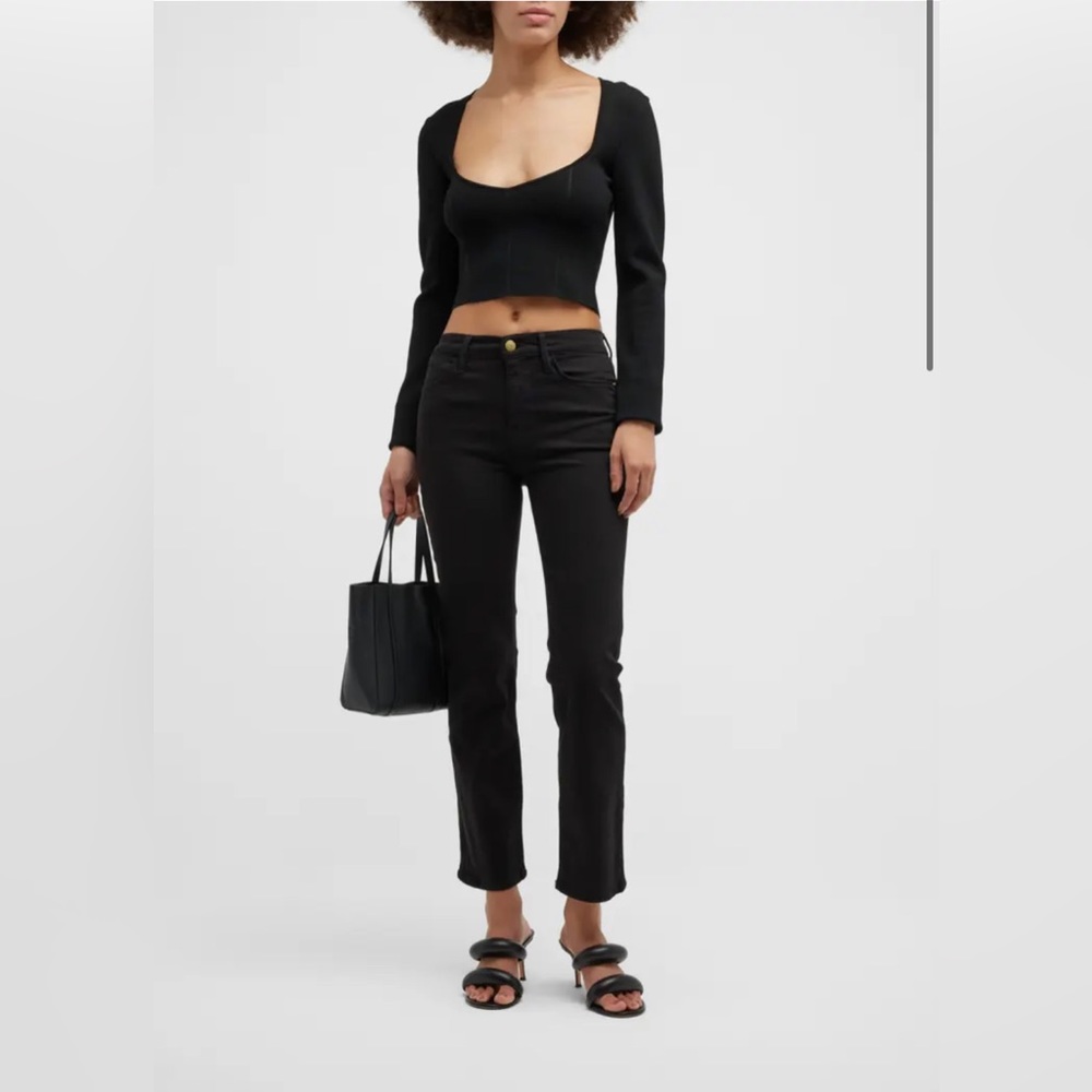 Frame Le high straight, black jeans, size 28